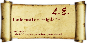 Ledermeier Edgár névjegykártya
